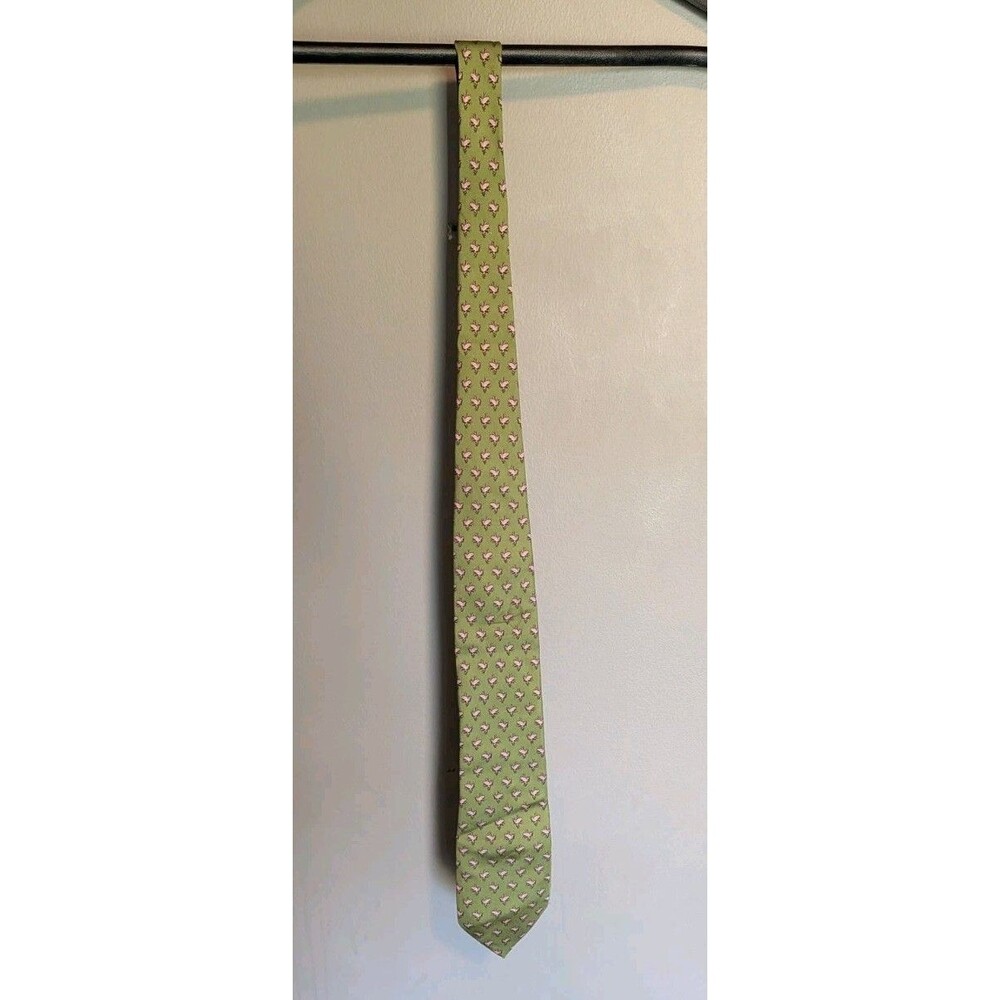 Bird Dog Bay Frogger Silk Necktie Mens Green Novelty